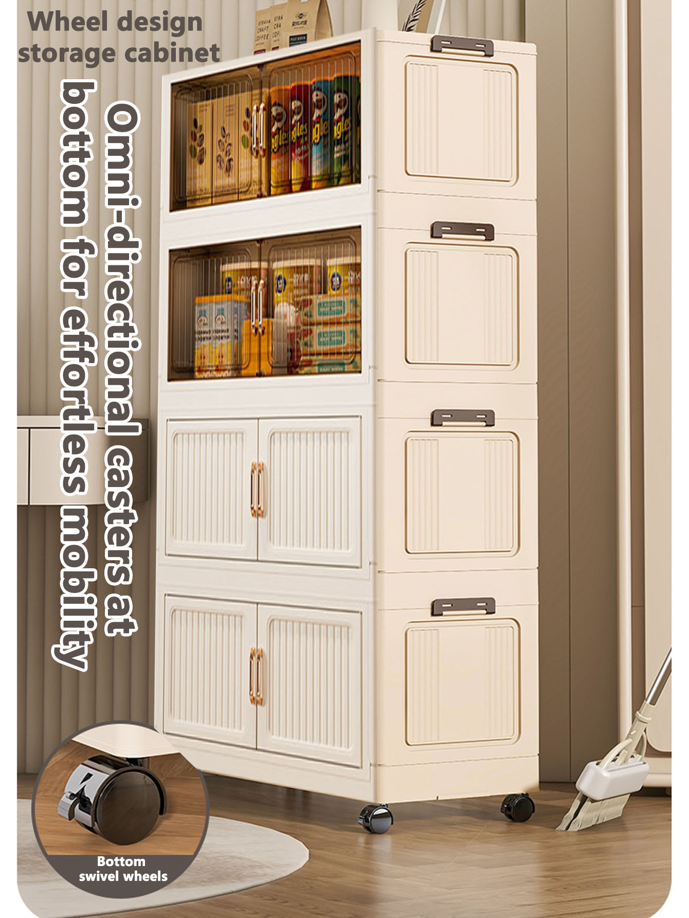 Tops - Armoire de rangement pliable et mobile,