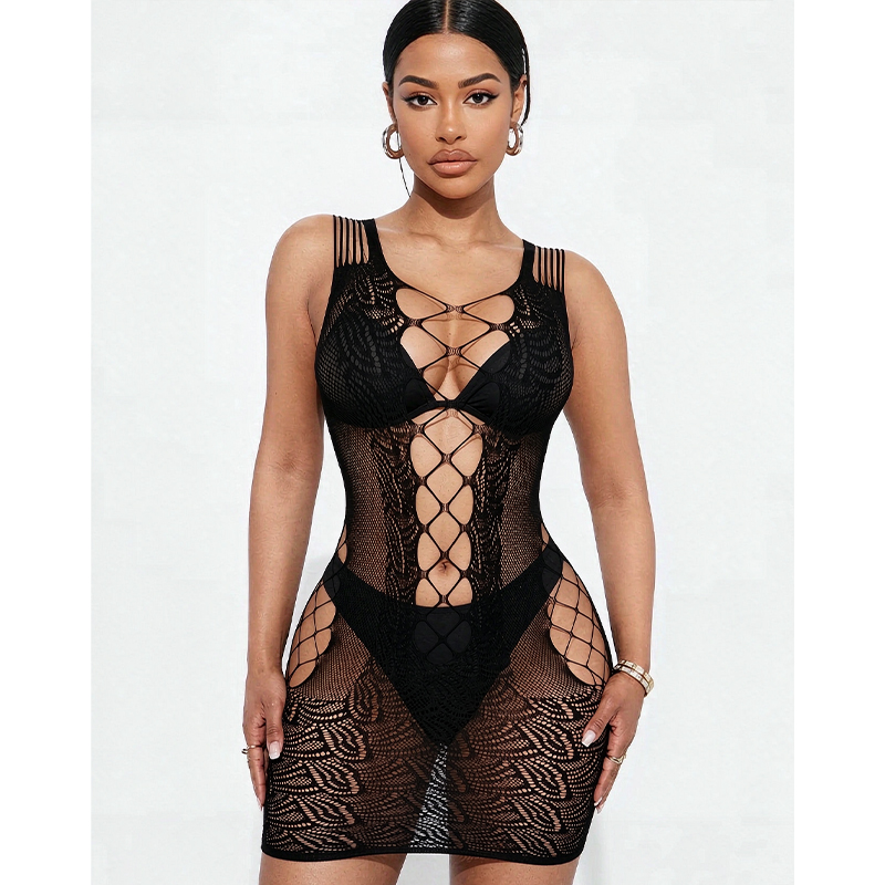 Sexy Mesh Sheer Bodycon Dress - Lingerie sexy, vêtements de nuit pour