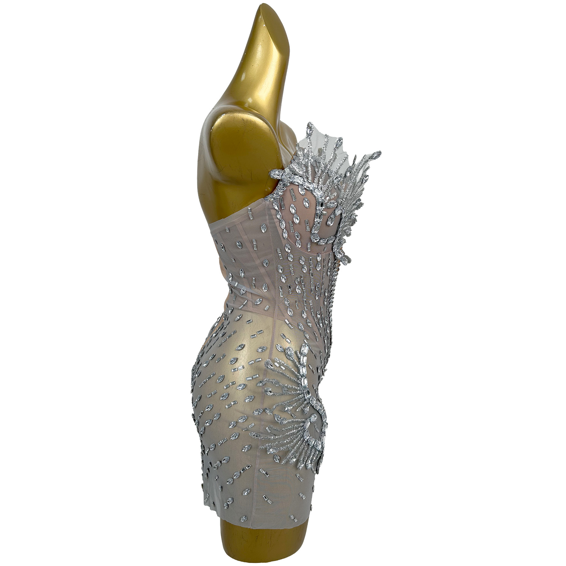 Robe mini sans bretelles en ma - Sparkly Rhinestone Club Party Dress avis et prix