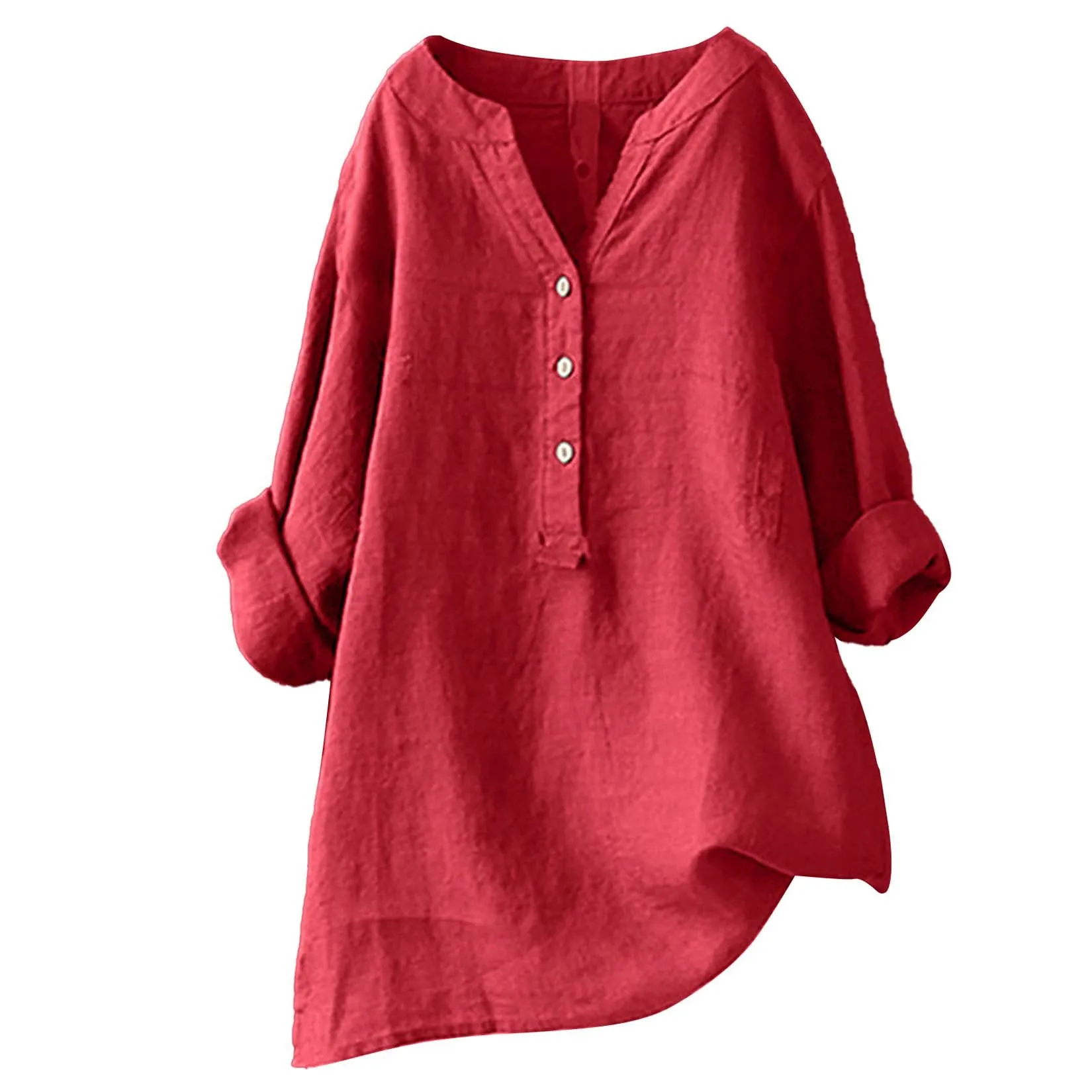 Chemisier unisexe en coton et  - Casual Loose Linen Shirt Dress avis et prix