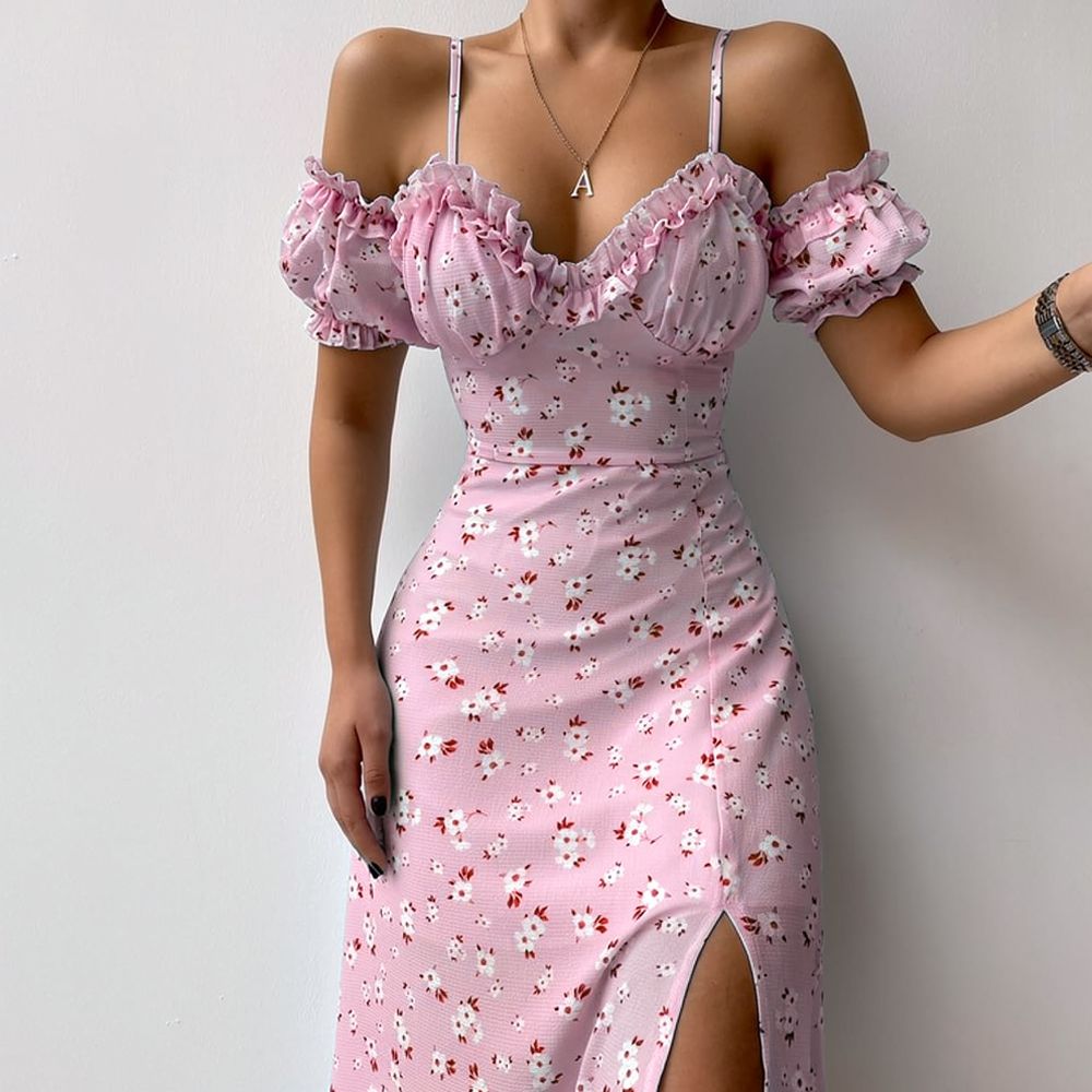 Robe d'été à fleurs pour femme - French Vintage Floral Midi Dress avis et prix