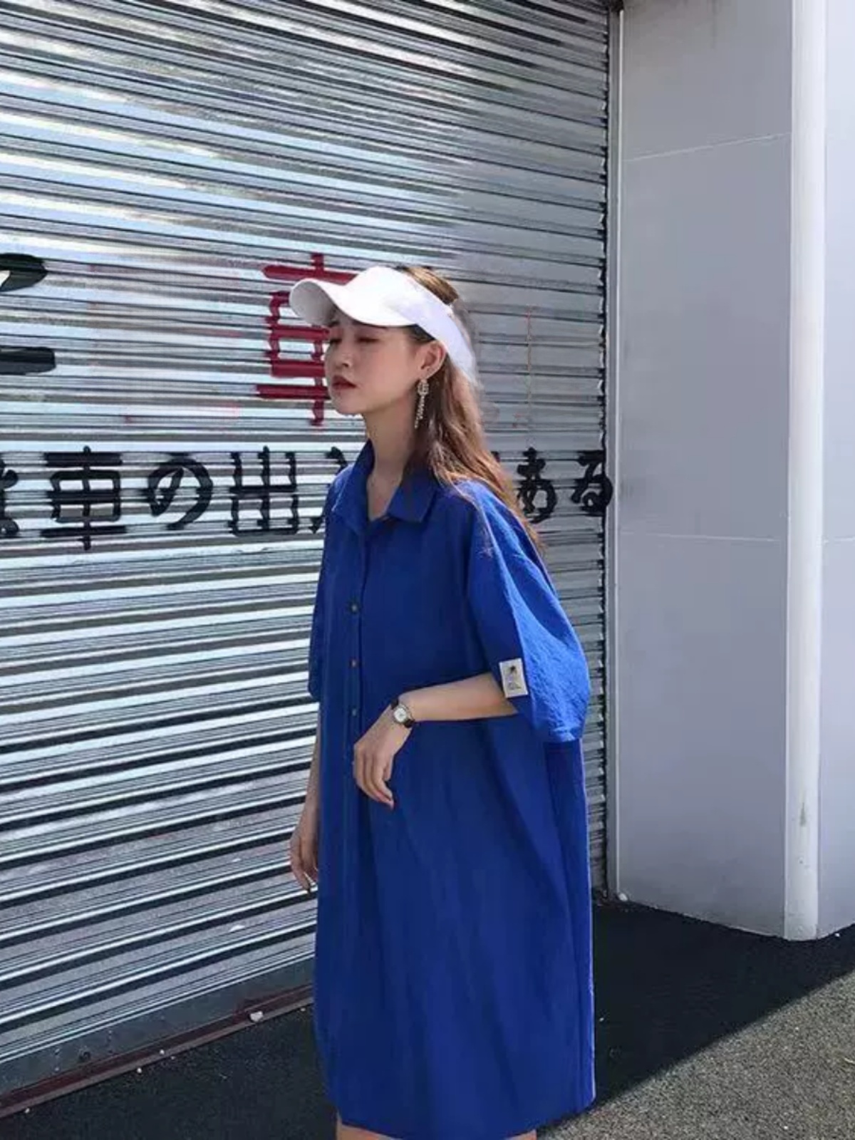Robe chemise grande taille, co - Korean Style A Line Shirt Dress avis et prix