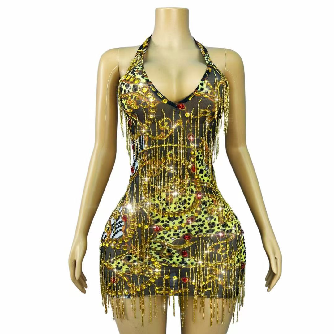 Robe Courte Moulante Scintilla - Sparkly Rhinestone Club Party Dress avis et prix