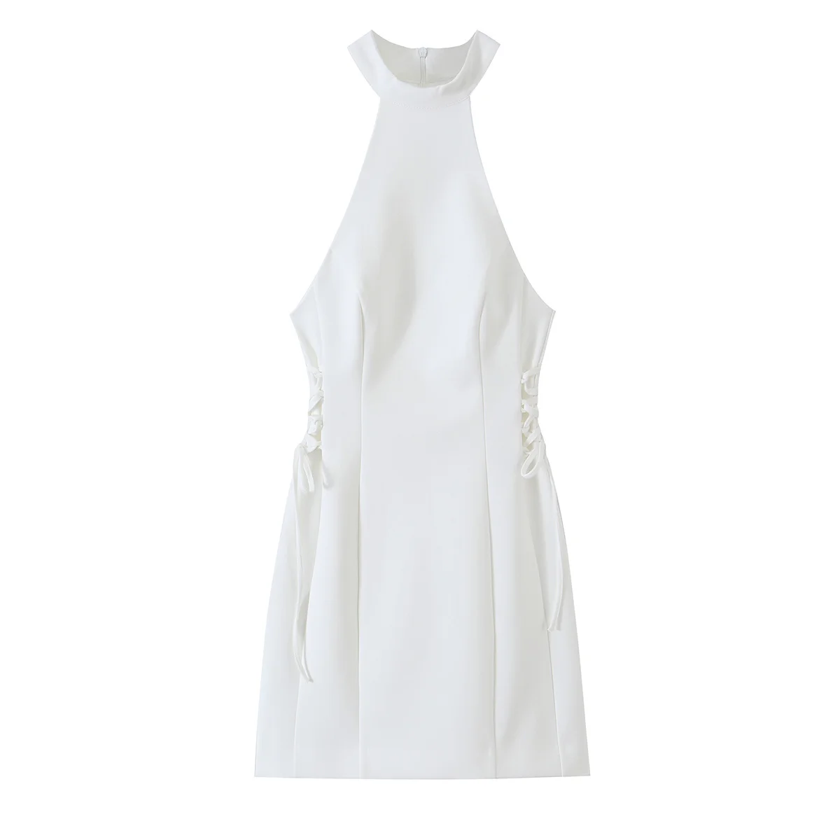 Robe courte blanche à col haut - Y2K Backless Halter Mini Dress avis et prix