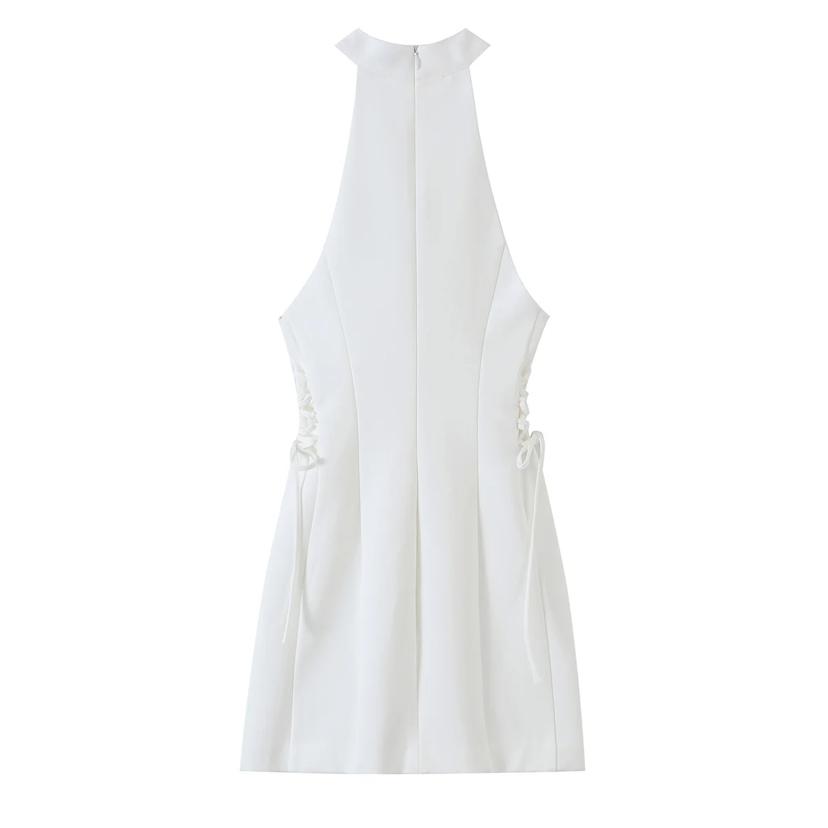 Robe courte blanche à col haut - Y2K Backless Halter Mini Dress avis et prix