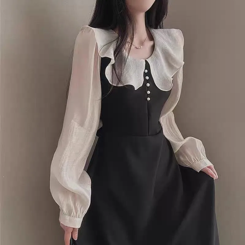 Robes à manches longues femmes - French Vintage Floral Midi Dress avis et prix