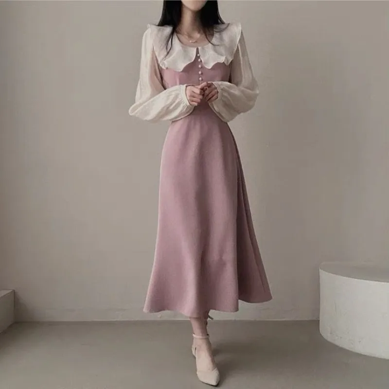 Robes à manches longues femmes - French Vintage Floral Midi Dress avis et prix